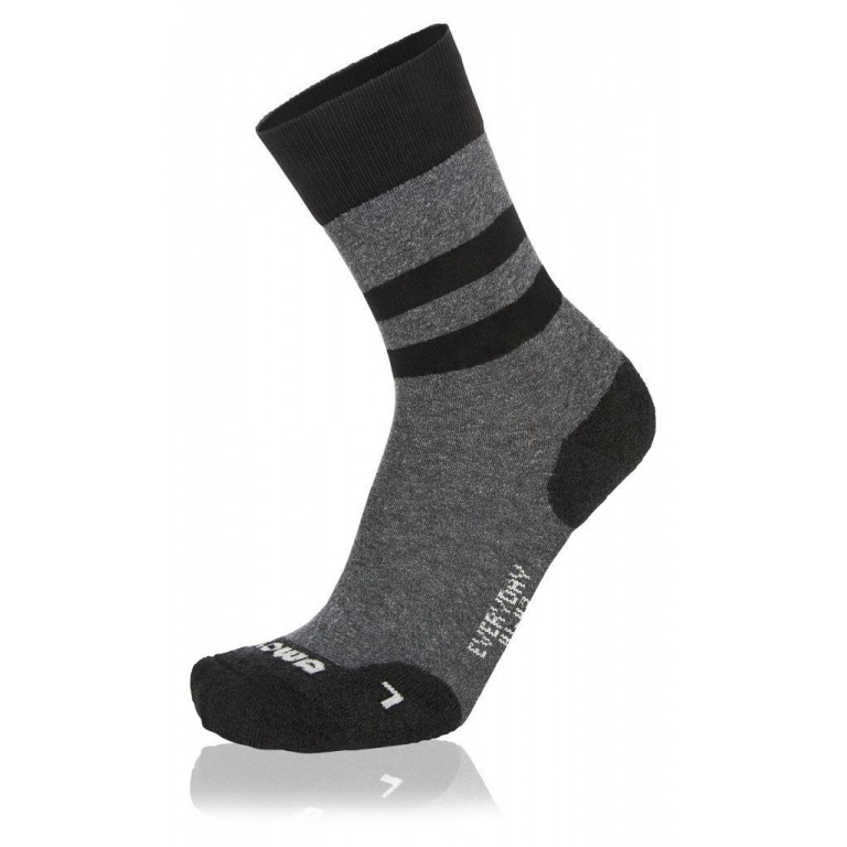 Lowa Day Sock Crew Everyday (Merino/Cotton) grey/striped - 1 Pair